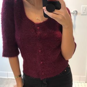 fluffy cardigan